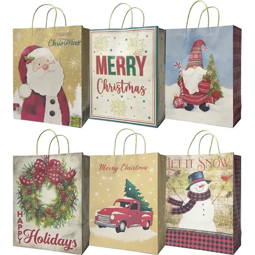 X-Large Kraft Vertical Gift Bag, 11-1/2 in W, 14-1/2 in H, Kraft Paper, Festive - pack of 60 X-Large Kraft Vertical Gift Bag, 11-1/2 in W, 14-1/2 in H, Kraft Paper, Festive - pack of 60