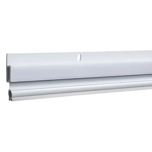 Frost King Spring Loaded Door Set Weatherstrip, 1-1/2 in W, 3/4 in Thick, 84 in L, Aluminum, White