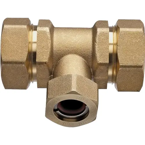 PFTE-BBB6 Tube Tee, 1/2 in, Brass