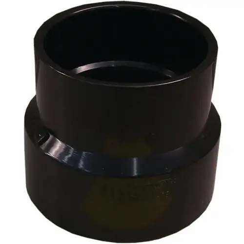 Sewer Pipe Adapter Coupling, 4 x 3 in, Hub, ABS, Black, 40 Schedule Sewer Pipe Adapter Coupling, 4 x 3 in, Hub, ABS, Black, 40 Schedule