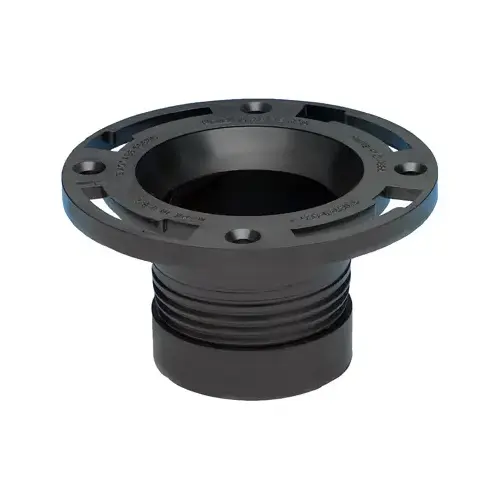 Closet Flange, 4 in Connection, ABS, Black Closet Flange, 4 in Connection, ABS, Black