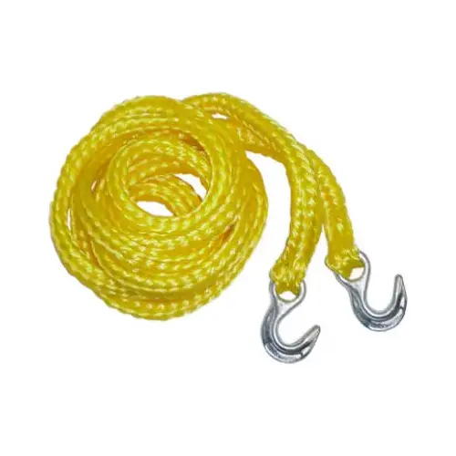Tow Rope, 5/8 in Dia, 13 ft L, Hook End, 6800 Working Load, Polypropylene Yellow Tow Rope, 5/8 in Dia, 13 ft L, Hook End, 6800 Working Load, Polypropylene Yellow