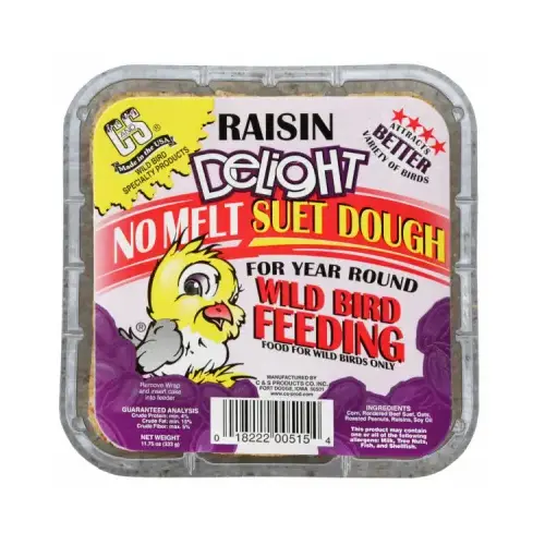 No Melt Suet Dough Delights Bird Suet, Raisin Flavor, 11.75 oz No Melt Suet Dough Delights Bird Suet, Raisin Flavor, 11.75 oz