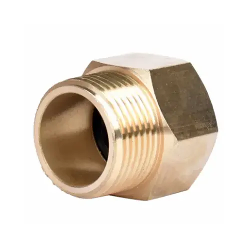 Threaded Pipe To Hose Connector, Brass, 3/4-In. NH Male x 3/4-In. NH Female Threaded Pipe To Hose Connector, Brass, 3/4-In. NH Male x 3/4-In. NH Female