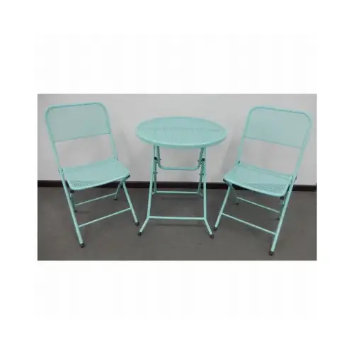 Padova 3-Pc. Bistro Dining Set, Folding, Blue Steel Frames