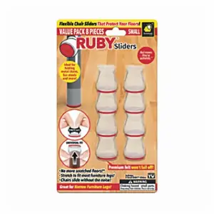 Bulbhead 15933-12 Chair Leg Floor Protection, Fits Small Legs - pack of 8 Red/White