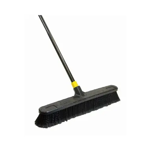 00 Push Broom, 24 in Sweep Face, Polypropylene Bristle, Steel Handle Black 00 Push Broom, 24 in Sweep Face, Polypropylene Bristle, Steel Handle Black