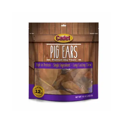 Natural Pig Ears Dog Treat, 10 oz., 12-Ct pack of 12