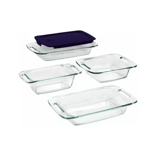 Bake and Store Set 9" W X 13" L Blue/Clear Blue/Clear