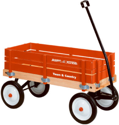 Radio Flyer 24 Wagon, 150 lb Capacity, Wood, Red