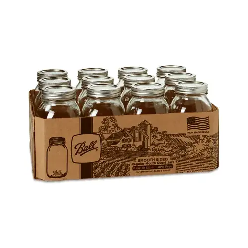 Mason Jars, Regular Mouth, Smooth Size, Qt., 12-Pk. Mason Jars, Regular Mouth, Smooth Size, Qt., 12-Pk.