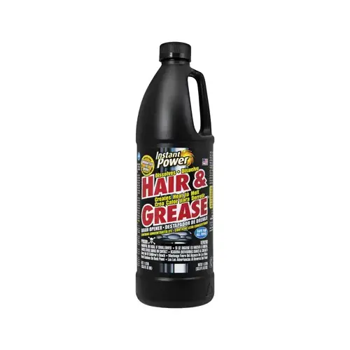 Hair and Grease Drain Opener, Liquid, Clear, Odorless, 1 L Bottle Hair and Grease Drain Opener, Liquid, Clear, Odorless, 1 L Bottle