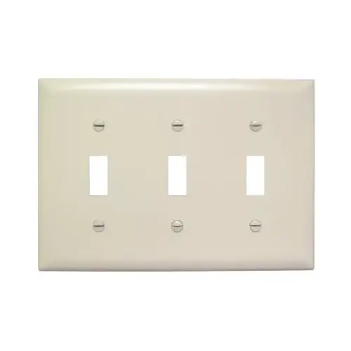TradeMaster TP Wallplate, 4.6875 in L, 6.563 in W, 3 -Gang, Plastic, Light Almond TradeMaster TP Wallplate, 4.6875 in L, 6.563 in W, 3 -Gang, Plastic, Light Almond