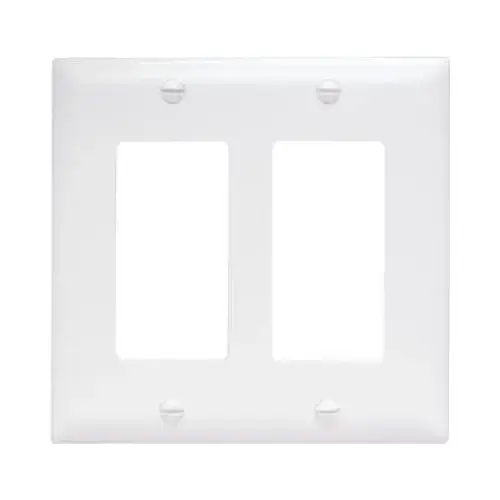TradeMaster TP TP262-W Wallplate, 4.687 in L, 4-3/4 in W, 2 -Gang, Nylon, White, Matte