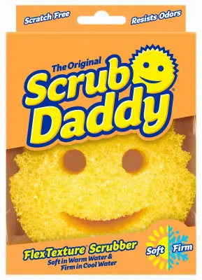 Scrub Daddy Scrubber Sponge FlexTexture Heavy Duty For All Purpose Yellow SD2013I Scrub Daddy Scrubber Sponge FlexTexture Heavy Duty For All Purpose Yellow SD2013I