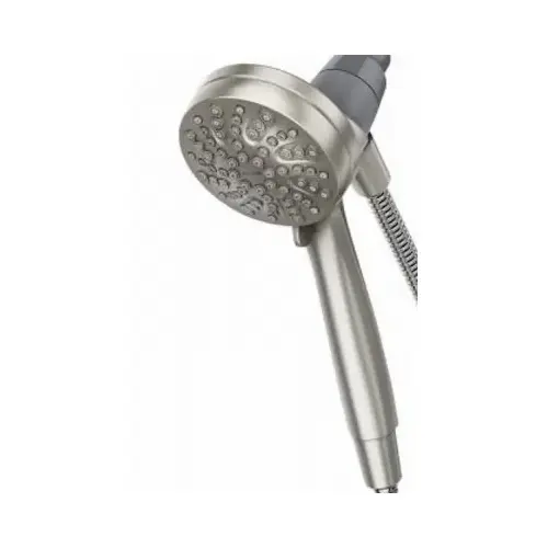 Engage Series Handheld Shower, 1/2 in Connection, 1.75 gpm, 6 Spray Settings, 6-Spray Function Brushed Nickel Engage Series Handheld Shower, 1/2 in Connection, 1.75 gpm, 6 Spray Settings, 6-Spray Function Brushed Nickel