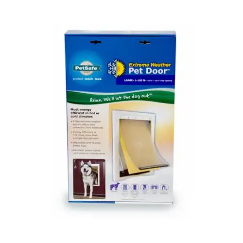 DOOR PET LARGE 1-100 LBS White