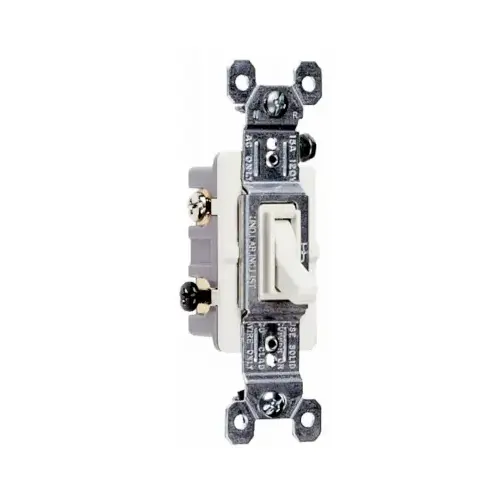 TradeMaster Series Toggle Switch, White, 15 A, 120 VAC, Back Wire, Side Wire Terminal TradeMaster Series Toggle Switch, White, 15 A, 120 VAC, Back Wire, Side Wire Terminal