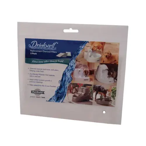 Drinkwell Charcoal Replacement Filter, For Pet Fountains, 2-Section pack of 3 Drinkwell Charcoal Replacement Filter, For Pet Fountains, 2-Section pack of 3