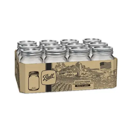 Canning Jar Smooth Sided Regular Mouth 1 pt Canning Jar Smooth Sided Regular Mouth 1 pt