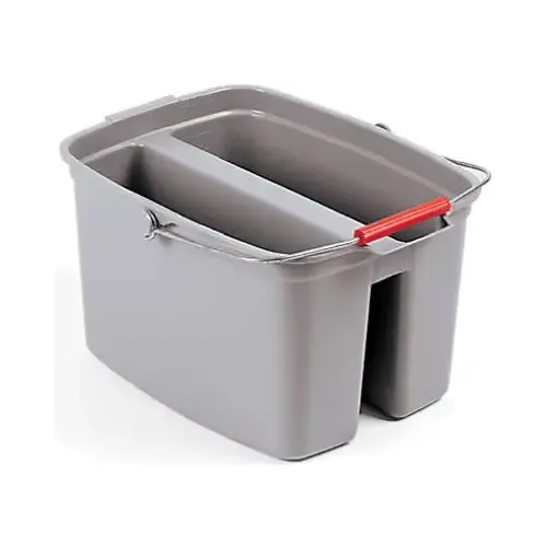 Commercial-Grade Double Bucket, Gray, 19 Qt. - pack of 6 Commercial-Grade Double Bucket, Gray, 19 Qt. - pack of 6