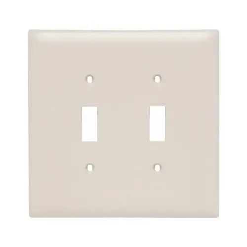 Legrand TradeMaster Wallplate, 4.87 in L, 4.93 in W, 2 -Gang, Nylon, Light Almond