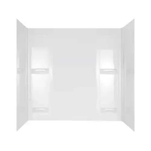 Bathtub Wall Set Pro Series 57" H X 60" W X 32" L White High Gloss