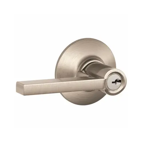 Latitude Lever Keyed Entry Lock C Keyway with 16211 Latch and 10063 Strike Satin Nickel Finish