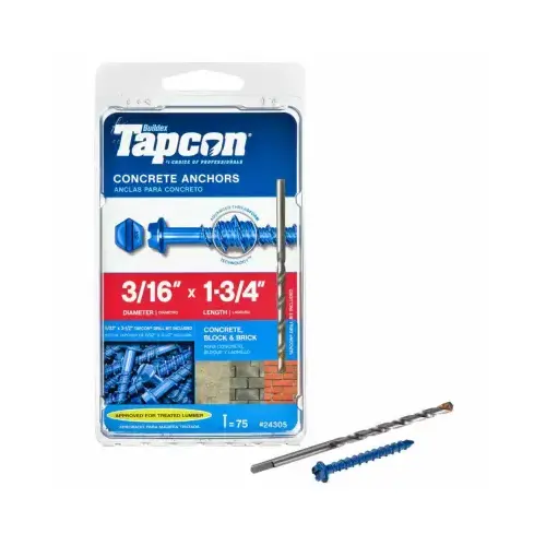 Screw Anchor, Hex Drive, Steel, Climaseal, 75 PK - pack of 75 Screw Anchor, Hex Drive, Steel, Climaseal, 75 PK - pack of 75