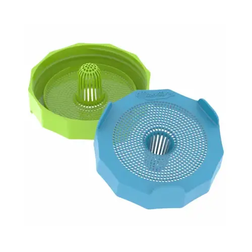 Sprouting Lids for Wide-Mouth Canning Jars pair Blue & Green Sprouting Lids for Wide-Mouth Canning Jars pair Blue & Green