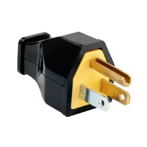 Electrical Plug, 2 -Pole, 15 A, 125 V, Black