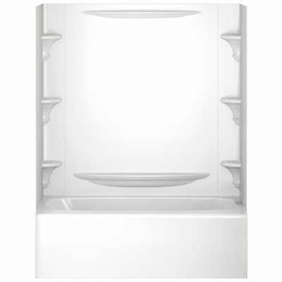 Delta 39744-HD Vesuvia Series Bathtub Wall Set, 31-1/8 in L, 53-3/8 in W, 58 in H, Polycomposite, Adhesive Installation White