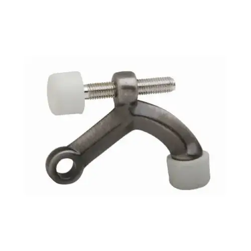 Door Stop 3" W X 2-1/2" L Solid Brass Antique Pewter Brown Mounts to base trim Antique Pewter