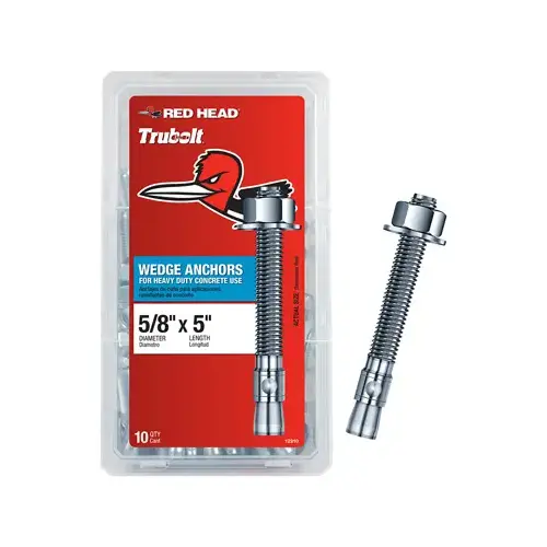 TruBolt Series Wedge Anchor, 5/8 in Dia, 5 in OAL - pack of 30 TruBolt Series Wedge Anchor, 5/8 in Dia, 5 in OAL - pack of 30