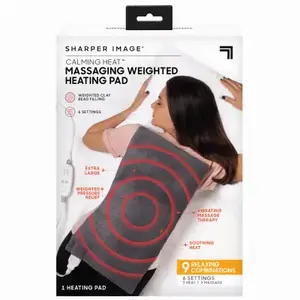 Sharper Image CWT02106 Massaging Heating Pad Calming Heat Gray