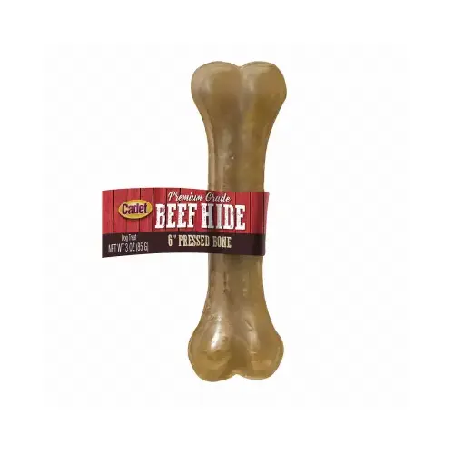 Gourmet Dog Treats, Pressed Rawhide Bone, 6-In.