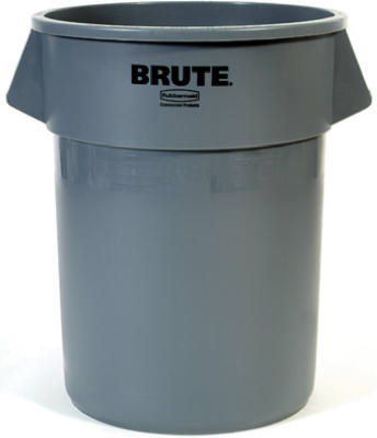 Rubbermaid RCP265500GY 265500GRAY Trash Container, 55 gal Capacity, Linear Low-Density Polyethylene, Gray