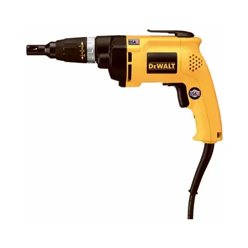 All Purpose Screwgun, 6.2 A, 1/4 in Chuck, 2500 rpm Speed, 8 ft L Cord Yellow All Purpose Screwgun, 6.2 A, 1/4 in Chuck, 2500 rpm Speed, 8 ft L Cord Yellow