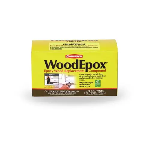 WoodEpox Wood Restoration System, Paste, Slight Ammonia, Tan/White, 2 pt