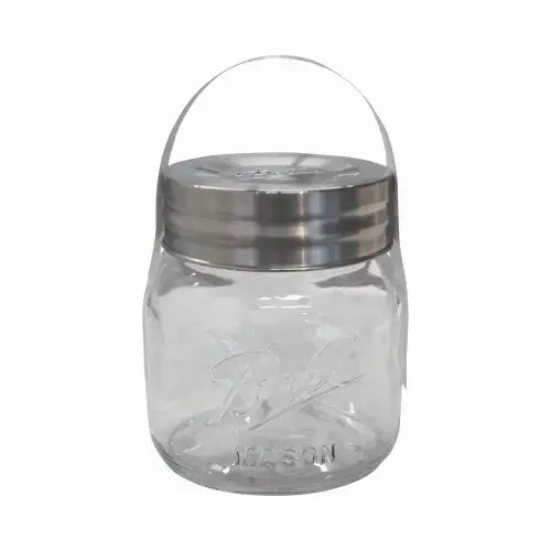 Storage Canning Jar, 64 oz Capacity, Glass, Clear, 5-3/4 in W, 6-1/2 in H - pack of 2