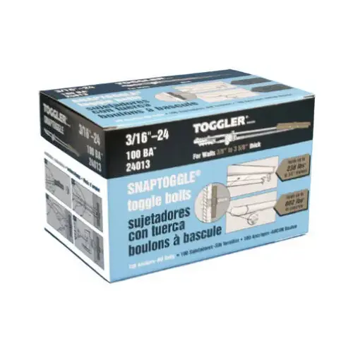 Snaptoggle Wall Anchor, BA Hollow, 3/16 x 24-In pack of 100 Snaptoggle Wall Anchor, BA Hollow, 3/16 x 24-In pack of 100