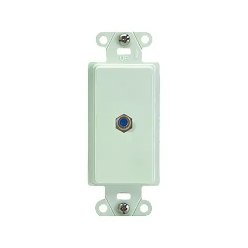 Coaxial Wall Jack, 4 in L, 1.03 in W, 1 -Port, Plastic, White Coaxial Wall Jack, 4 in L, 1.03 in W, 1 -Port, Plastic, White