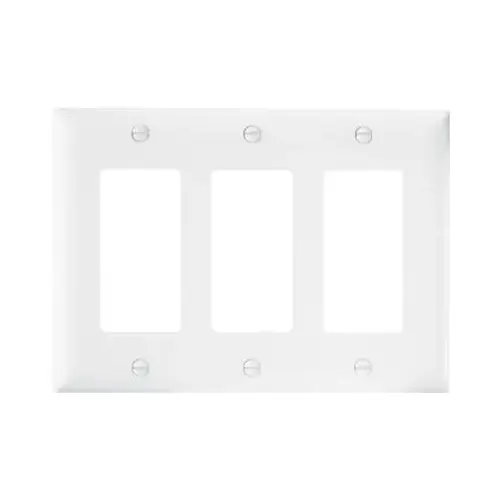 TradeMaster TP Wallplate, 4.7 in L, 3 -Gang, Nylon, White TradeMaster TP Wallplate, 4.7 in L, 3 -Gang, Nylon, White