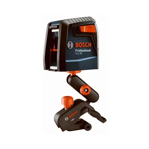 Cross-Line Laser, 30 ft, +/-5/16 in at 30 ft Accuracy, 2-Line Cross-Line Laser, 30 ft, +/-5/16 in at 30 ft Accuracy, 2-Line