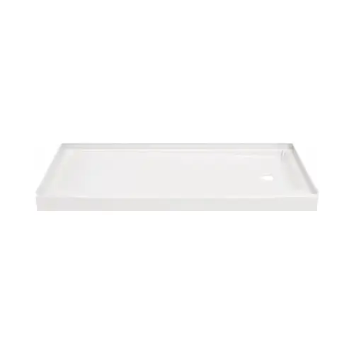Classic 500 60 In. x 30 In. Right Drain Shower Pan, White