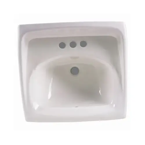 Lucerne Bathroom Sink, Rectangular Basin, 3-Deck Hole, 18-1/4 in OAW, 12-1/8 in OAH White
