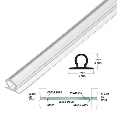 1/8 Inch Height Dual Durometer Vertical High Bulb Trim Seal Brushed Stainless Steel 95" Length 1/8 Inch Height Dual Durometer Vertical High Bulb Trim Seal Brushed Stainless Steel 95" Length