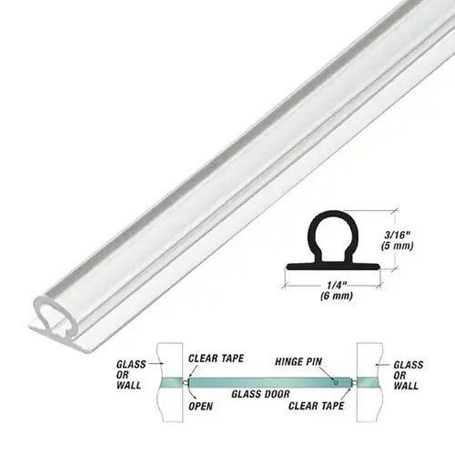 3/16 Inch Height Dual Durometer Vertical High Bulb Trim Seal Clear