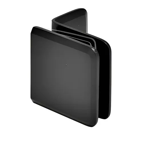 Beveled Square Glass To Wall Mount Clip With Mounting Leg Matte Black Beveled Square Glass To Wall Mount Clip With Mounting Leg Matte Black