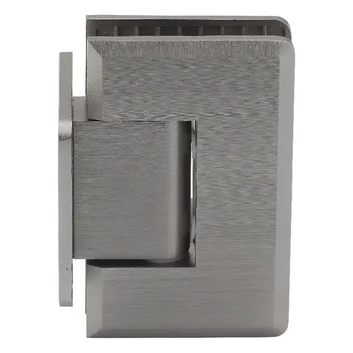 Brushed Nickel Adjustable Coronado Glass To Wall Hinge With Short Back Plate Brushed Nickel Adjustable Coronado Glass To Wall Hinge With Short Back Plate